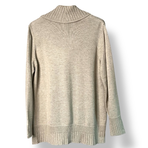OLSEN Cotton Blend Long Sleeve Cowl Neck Pullover Sweater Cable Detail US Sz 14 - Picture 4 of 10